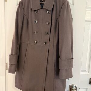 Women's Double-Breasted Gray Pea Coat